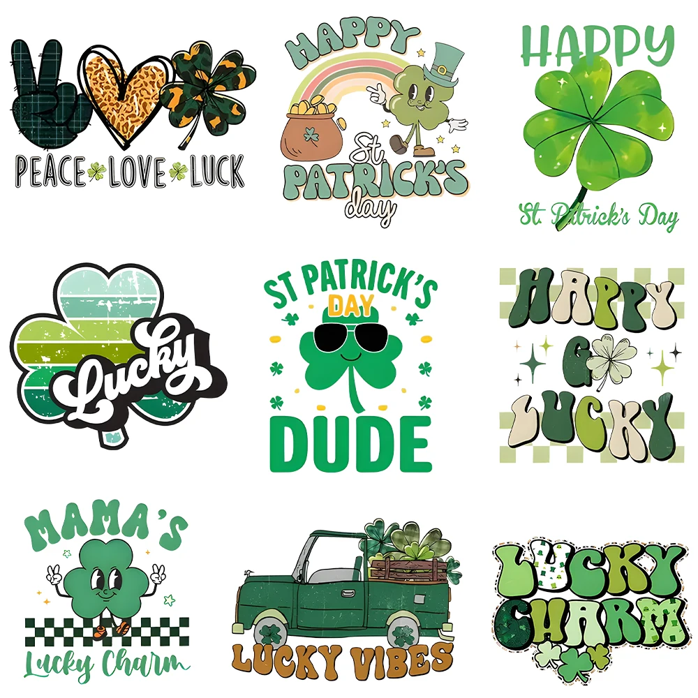 Saint Patrick's Day Iron on Transfer Patches Heat Transfer Sticker Patches for Clothes St. Patrick's Day Design Iron on Patches