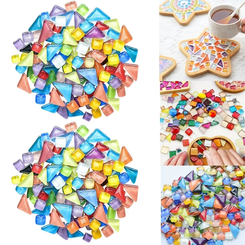 

Набор разноцветных мозаичных камней из хрустального стекла неправильной формы для творчества, декоративные элементы для детского творчества, наклейки
