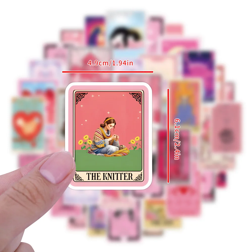 10/30/55/110PCS Pink Style Tarot Cards Cartoon Stickers DIY Car Bike Travel Luggage Laptop Classic Toy Graffiti Sticker Gift