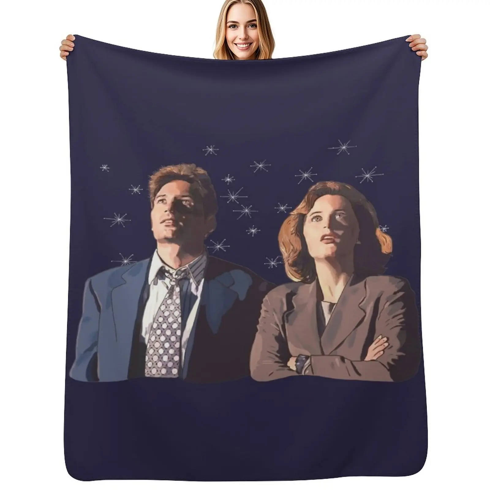 the X files deep throat Fox Mulder and Dana Scully Throw Blanket Bed covers Cute Summer Sofa Throw Weighted Sofa Blankets