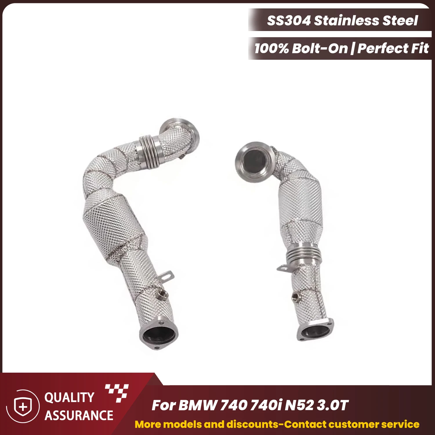 

High Flow Performance Downpipe ECCF SUS304 for BMW 740 740i N52 3.0T
