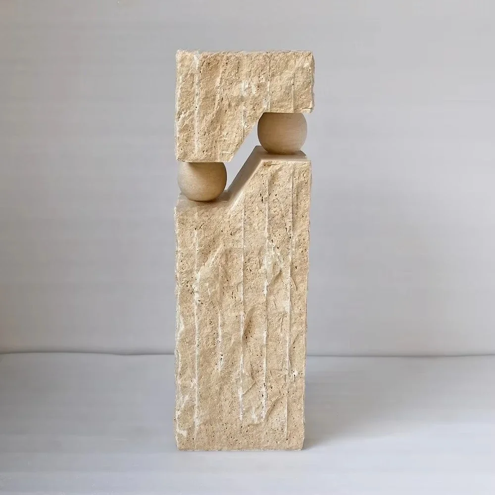 Nordic modern design marble base limestone block personalized special-shaped home furniture