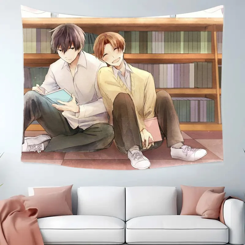 انمي ياباني BL الحب Sekai-ichi Hatsukoi الكرتون قماش مزخرف جداري ديكورات جدرانية بوهو ديكور المنزل لغرفة النوم غرفة المعيشة