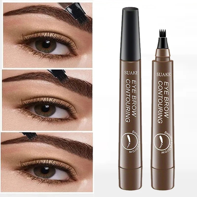 4 Splitted Head Eyebrow Pencil Long Last Smudge Proof Woman Makeup Waterproof Sweat Proof Easy Apply Liquid Brow Makeup Products