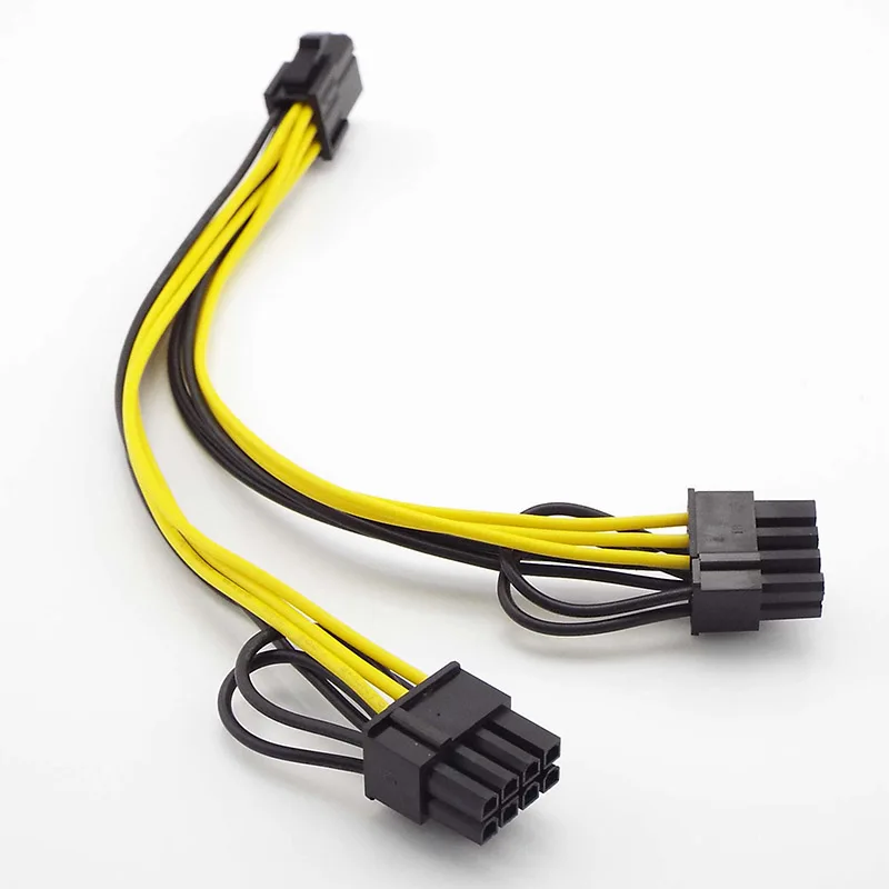 1pcs 22cm 32cm PCI-E 6-pin to Dual 6+2-pin Power Splitter Cable Graphics Card PCIE PCI Express 6Pin to Dual 8Pin Power Cable J17