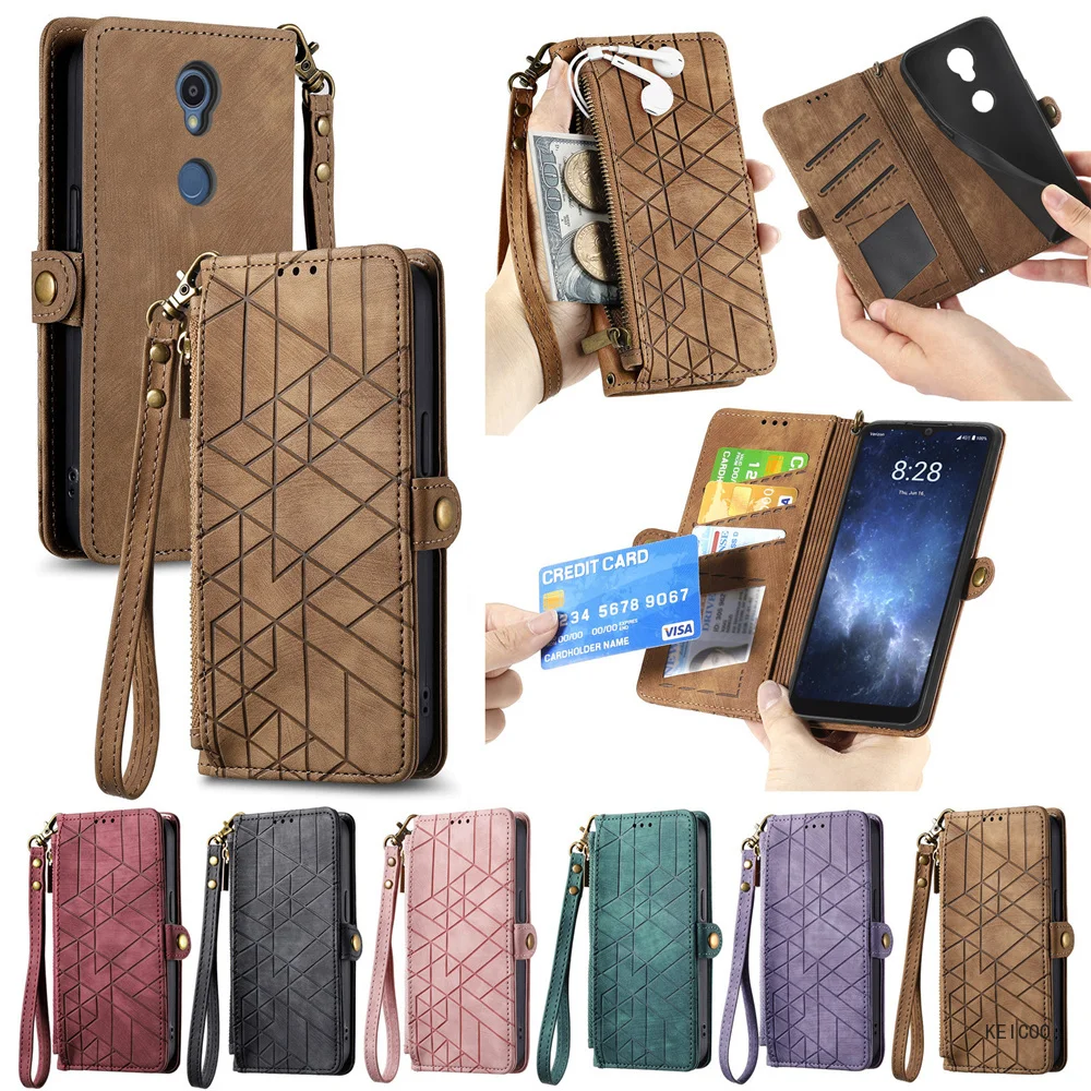 Dustproof Phone Shell for Sharp Rouvo V Aquos Sense 6 6s 7 8 Plus Phone Case Flip Cover Multi-Card Slot Wallet Clip Phone Cover