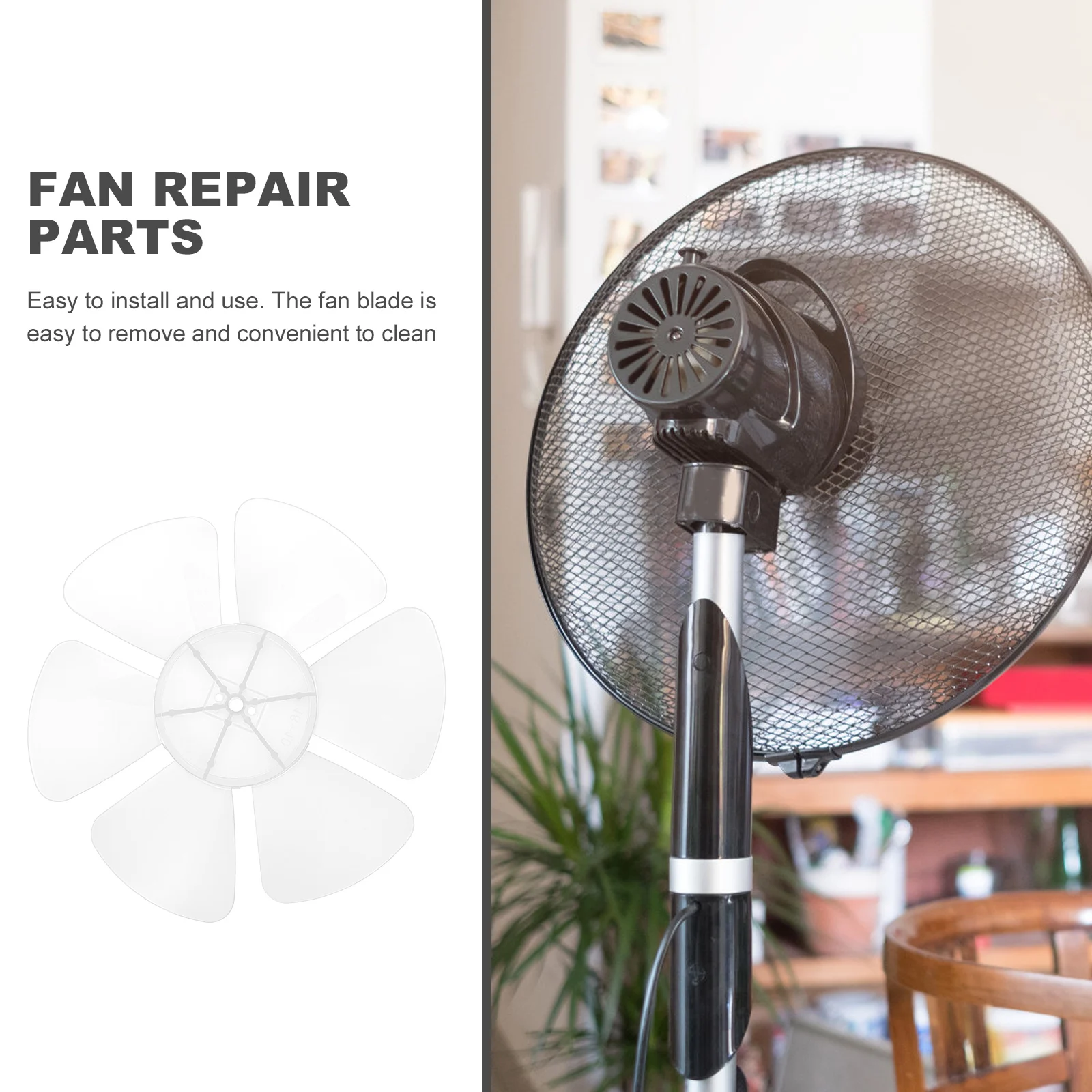 

1pc Electric Fan Blade Plastic Replacement Parts for Standing Floor Fans Ceiling Accessories Easy Install Low Noise