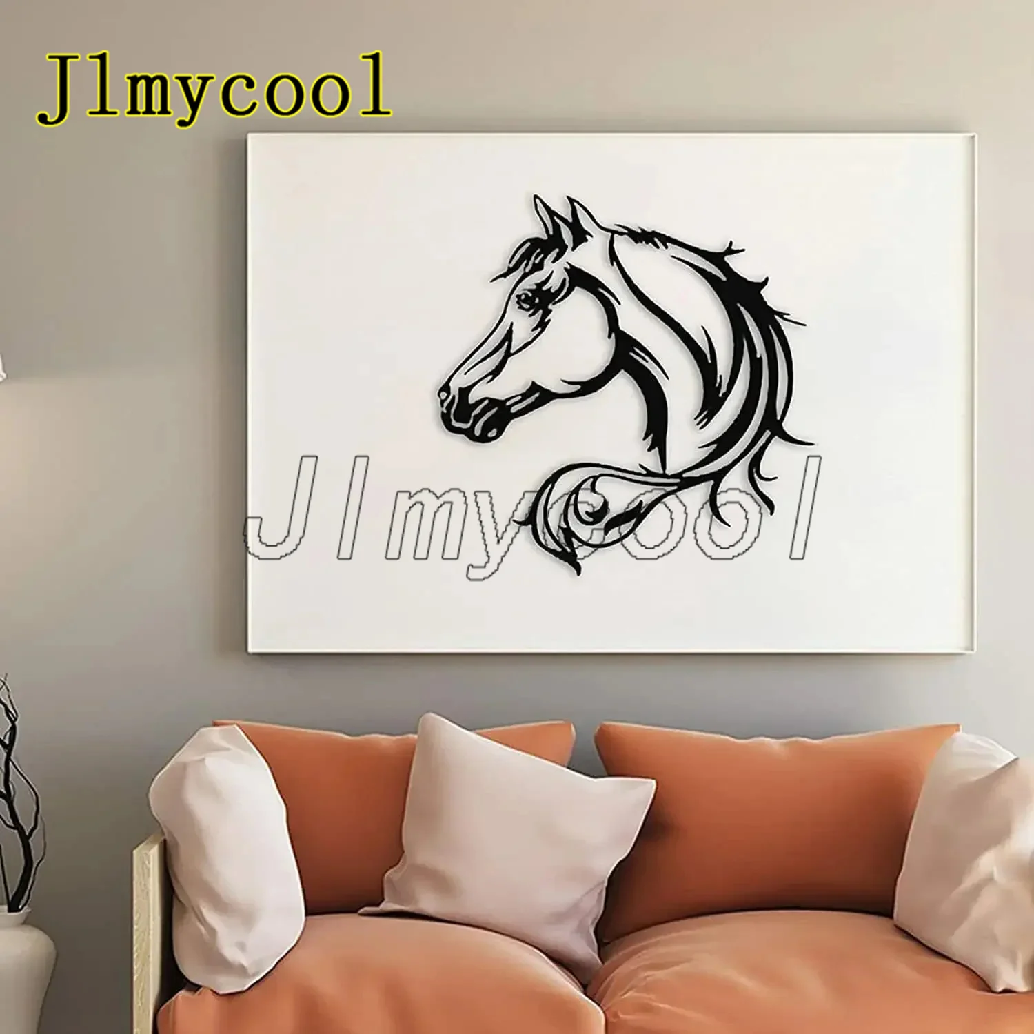

Horse Head Metal Art Home 3D Silhouette Decoration Iron Art Silhouette Wall Sticker Metal Hanging Decal
