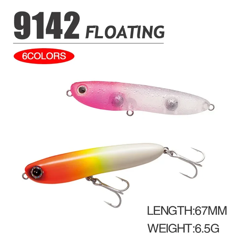 6.7cm 6.5g Fishing Lure Pencil Wobbler Shallow Floating Zigzag Jerkbait Swimbait Artificial Hard Bait Culter Alburnus Bass Bait