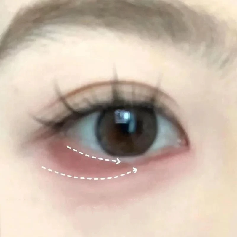 Tavolozza di ombretti in polvere per eyeliner monocromatico rosso marrone Setoso opaco sdraiato Eyeliner baco da seta Trucco per occhi impermeabile con pennello