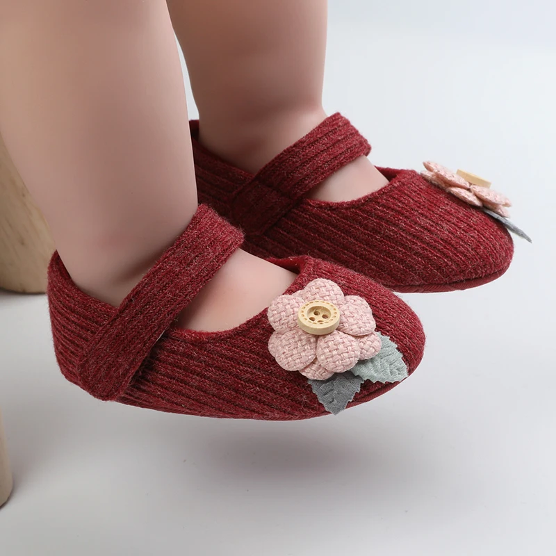 Baby Girls Breathable Flower Design Shoes Cute Anti-Slip Casual Sneakers Toddler Girls Soft Soled Walking Shoes