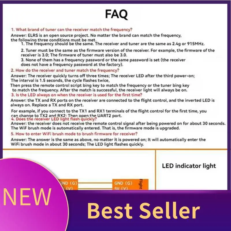 M07K-3PCS Ricevitore ELRS Ricevitore NANO Expresslrs 2.4Ghz CRSF con antenna di tipo T per parti di droni trasversali RC FPV