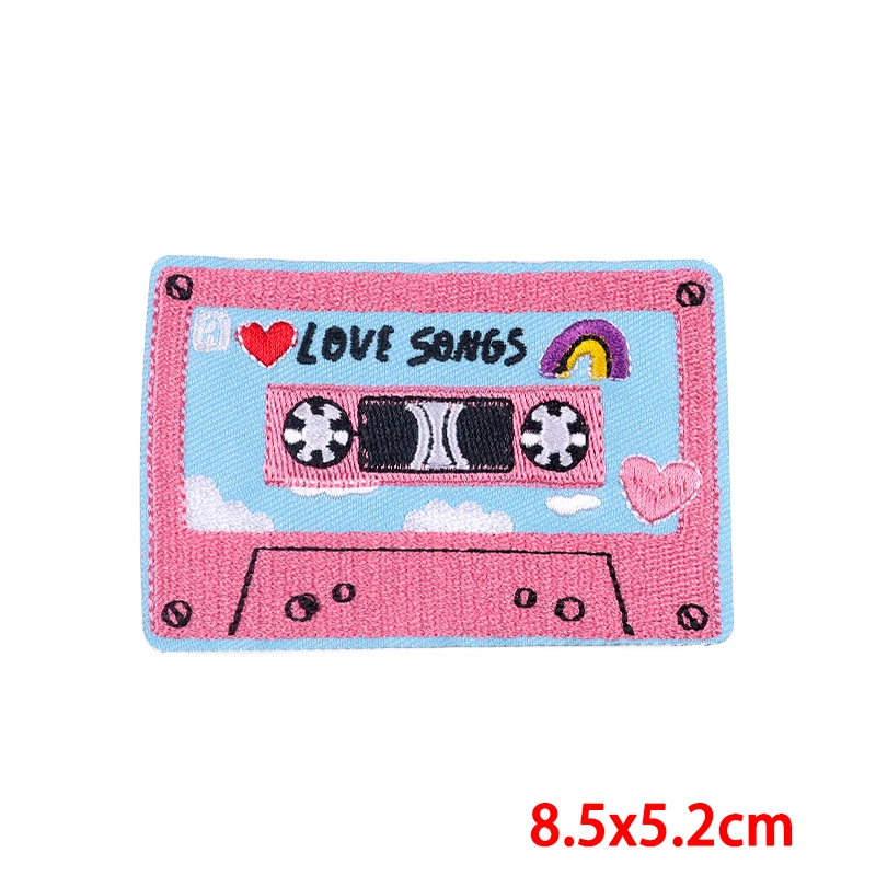 Cartoon/Color Tape TV Embroidery Patch Iron On Patches For Clothing thermoadhesive Patches On Clothes Letter Stickers DIY Patch