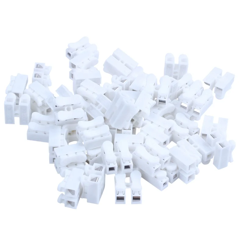 ABWZ-500PCS CH2 Spring Quick Wire Connector Cable Clamp Terminal Block Connector For LED Strip Light