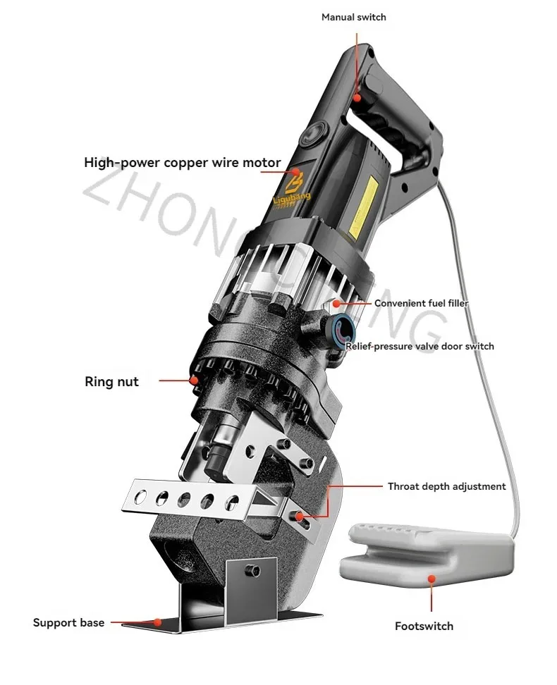 Acciaio a canale portatile, punzonatrice idraulica per punzonatrice in acciaio inossidabile, ferro angolare, punzonatrice angolare in acciaio
