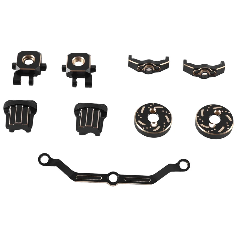 MACH-9Pcs Brass Weight Steering Rod Steering Block C-Hub Axle Cover For Traxxas TRX4M 1/18 RC Crawler Car Upgrade Parts
