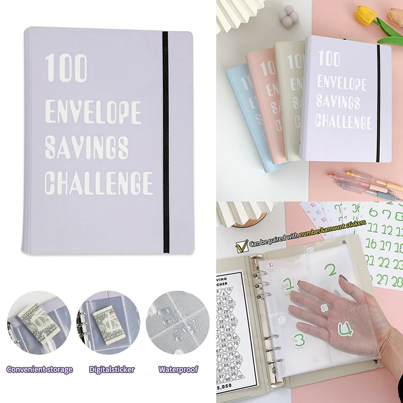 100 Envelopes Money Saving Challenge Binder Kit A5 Money Saving Binder With Cash Envelopes Budget Binder Savings Challenge Book