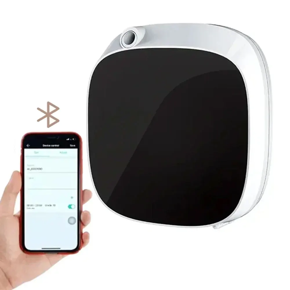 Smart App Bluetooth Control Essential Oil Diffuser Battery Operated Electric Toilet Wall Mounted Fragrance Smell Distributor
