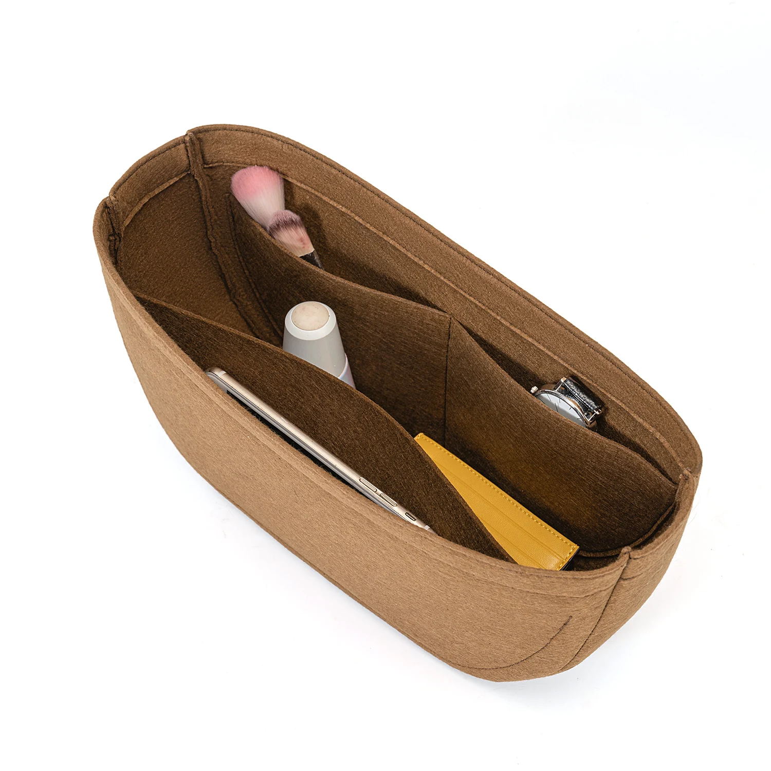 Insert Bag Organizer Liner Cocok untuk Loop Hobo Bag,Handbag Pembentuk Tote Storage Divider