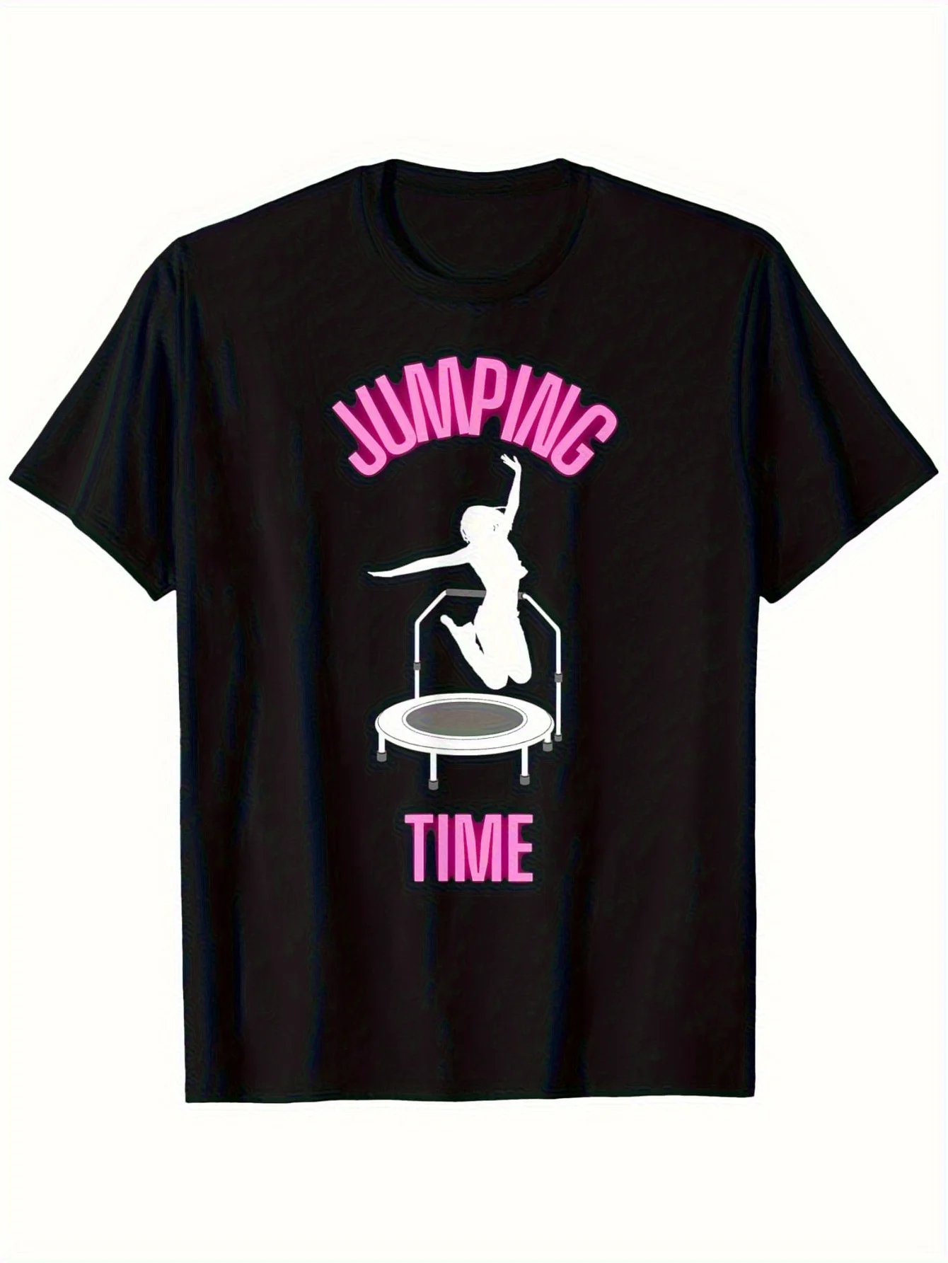 Jumping Fitness Trampoline Jumping Trampoline Gymnastics-Shirt Men's Cool Duck Pattern Black Casual Crew Neck Short Sleeve