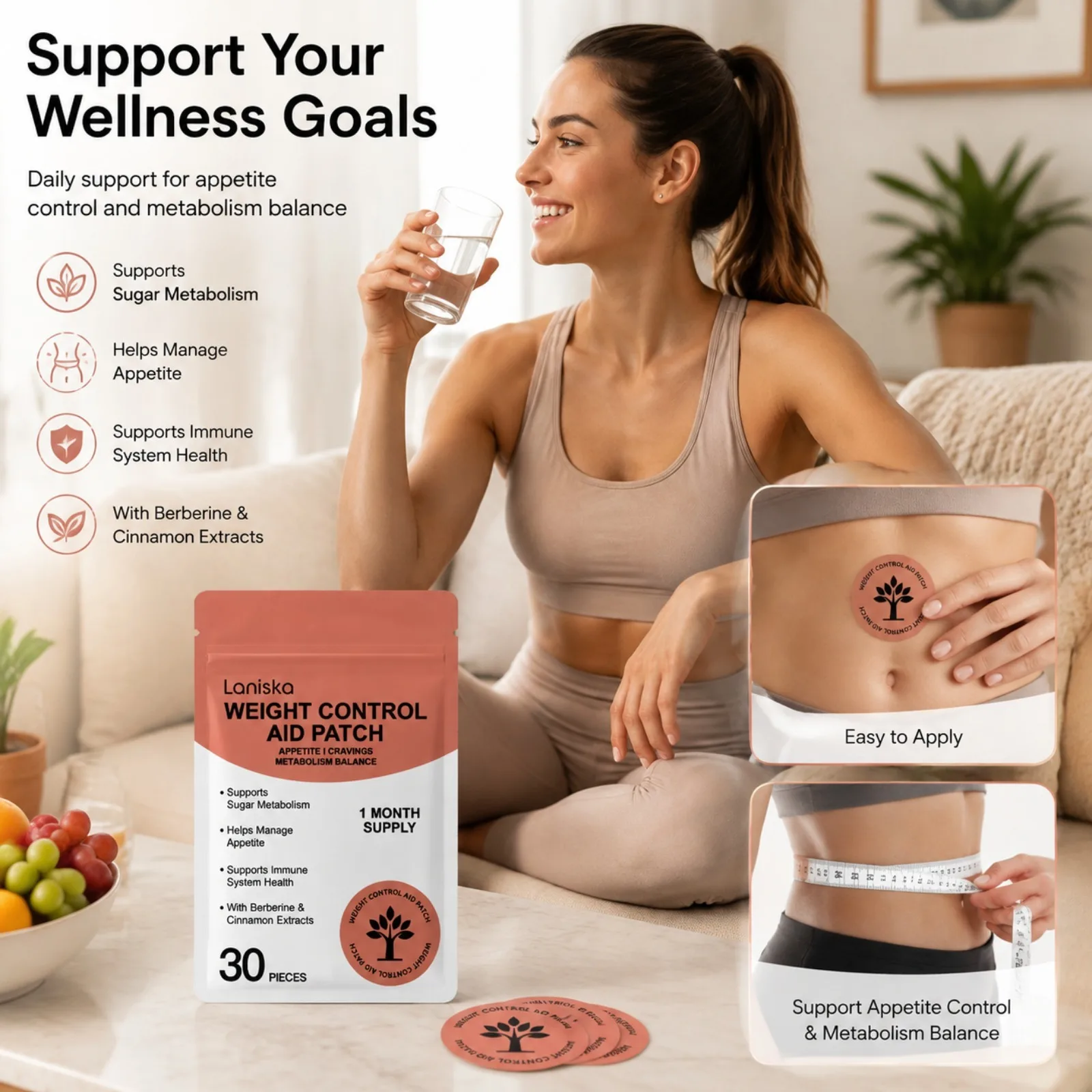 Body Care Patches Light Management Assistance Highlights Body Contours Energy Supporteasy to Use Body Loss Sticker