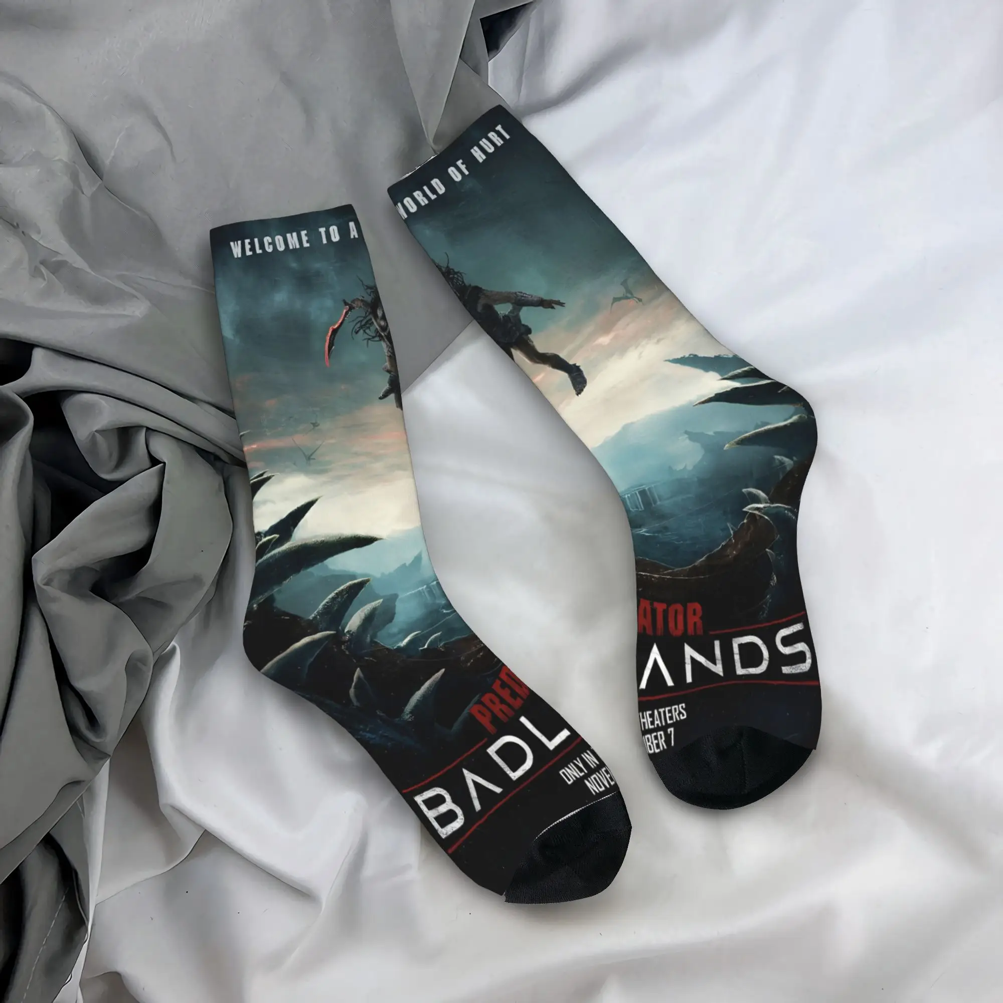 Predator: إكسسوارات جوارب طاقم تصميم Badlands للجنسين، جوارب مطبوعة قابلة للتنفس