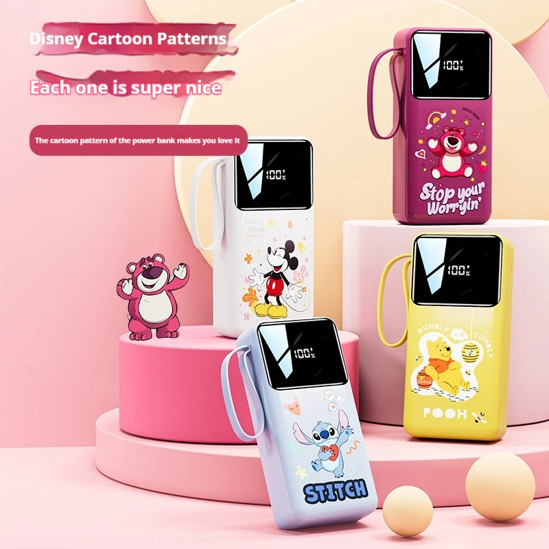 بنك طاقة ديزني بسعة كبيرة 20000 مللي أمبير في الساعة مع شحن سريع ثنائي الاتجاه وكابل مدمج وبنك طاقة متنقل محمول مدمج #5