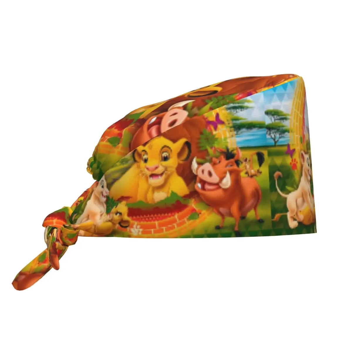 Custom Lion King The Movie Cleaning Working Cap Comfortable Circle Of Life Scrub Cap Surgicals Hat Nurse Scrubs Hat For Dentist