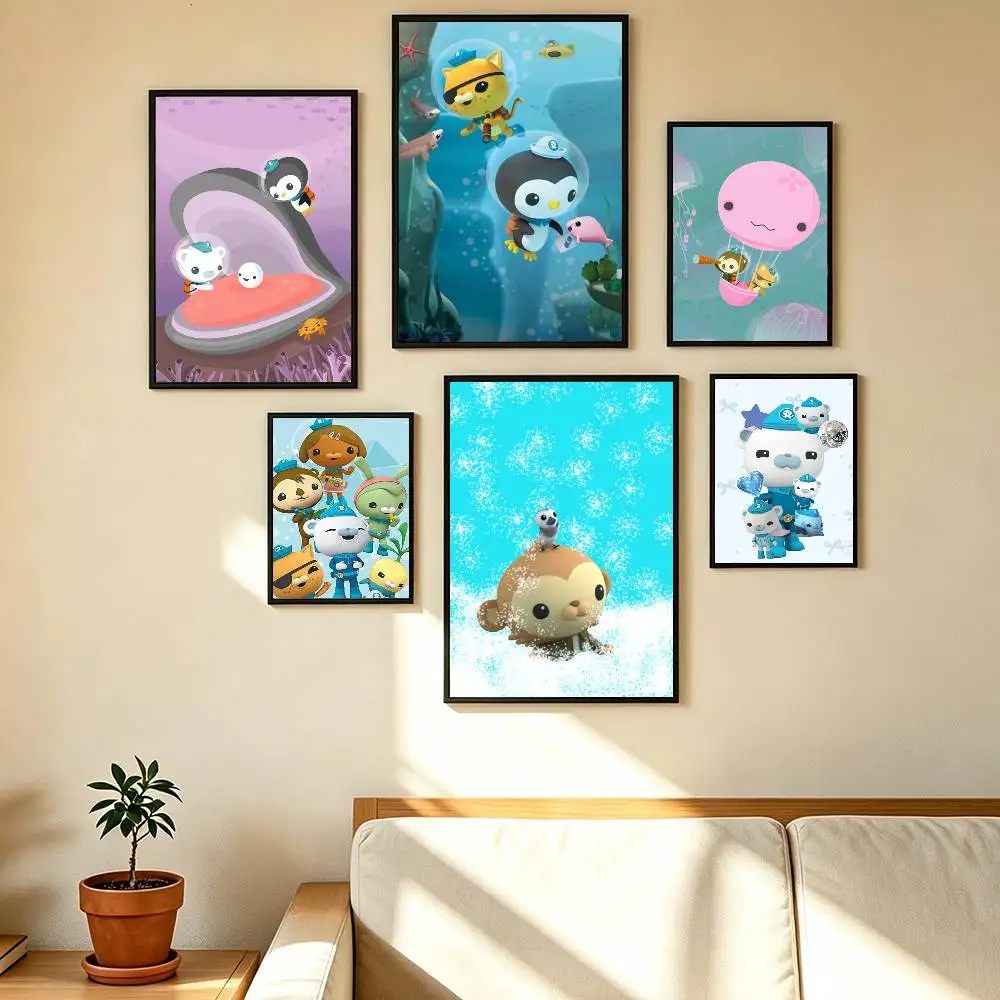 A- Animal Octonauts Poster High Quality Dorm Living Room Aesthetic Wall Decoration Painting Stickers Gift