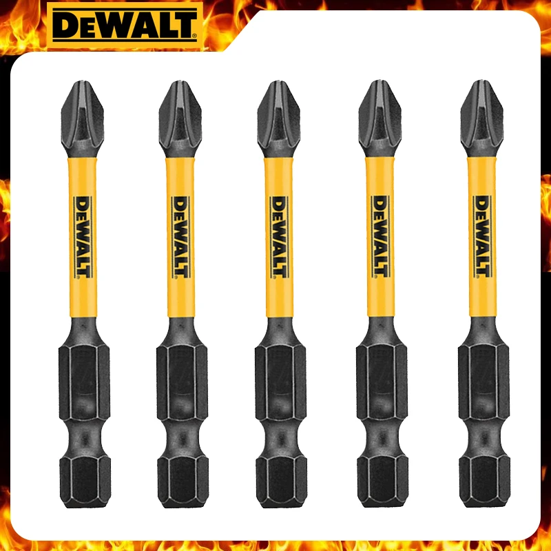 DEWALT PH2 57MM 5PCS Impact Type Bits HSS Cross Screwdriver Head Electric Drill Drive Carpenter Drilling Power Tool Accessories