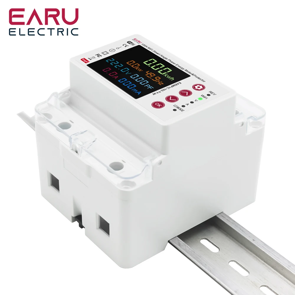 Imagem -05 - Tuya Wifi Inteligente Bidirecional Energia Kwh Medidor Vazamento sobre sob Tensão Protetor Relé Interruptor Limite de Corrente 2p 100a