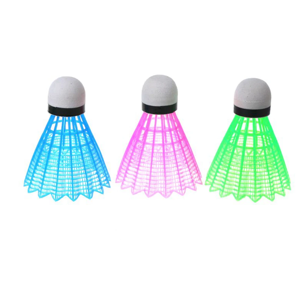 4 Uds. Pelotas luminosas de noche con luz LED, volantes de bádminton, pelota de entrenamiento, bádminton luminoso