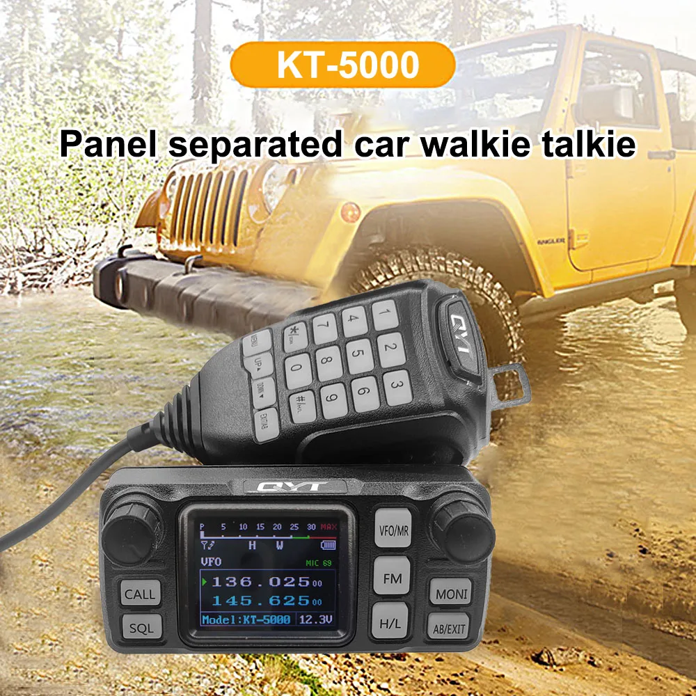 

New QYT KT-5000 Car intercom 25W 10KM VHF UHF Transceiver Mini Mobile Radio with Separable Panel