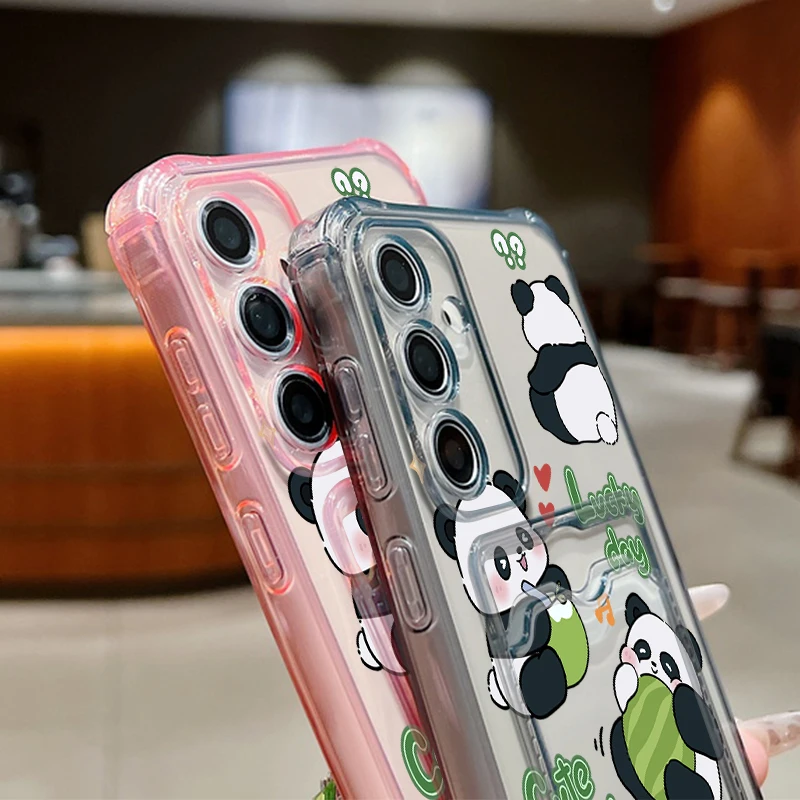 Niedliche Panda-Kartenhülle für Samsung Galaxy S26 S23 Ultra S25 Edge S24 FE A57 A37 A17 A56 A36 A54 A15 A55 A16 Handyhülle – Detail 6