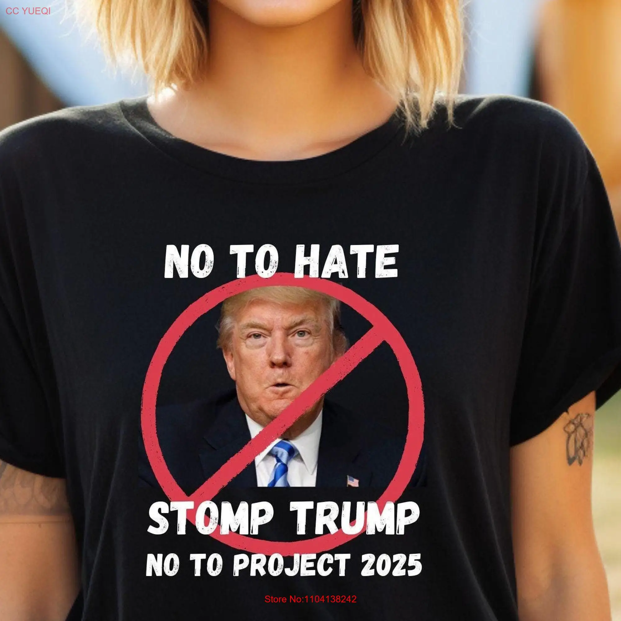 Stomp Trump T shirt No to Hate Stop Project 2025 the Madness and Save Our Future long or short sleeves