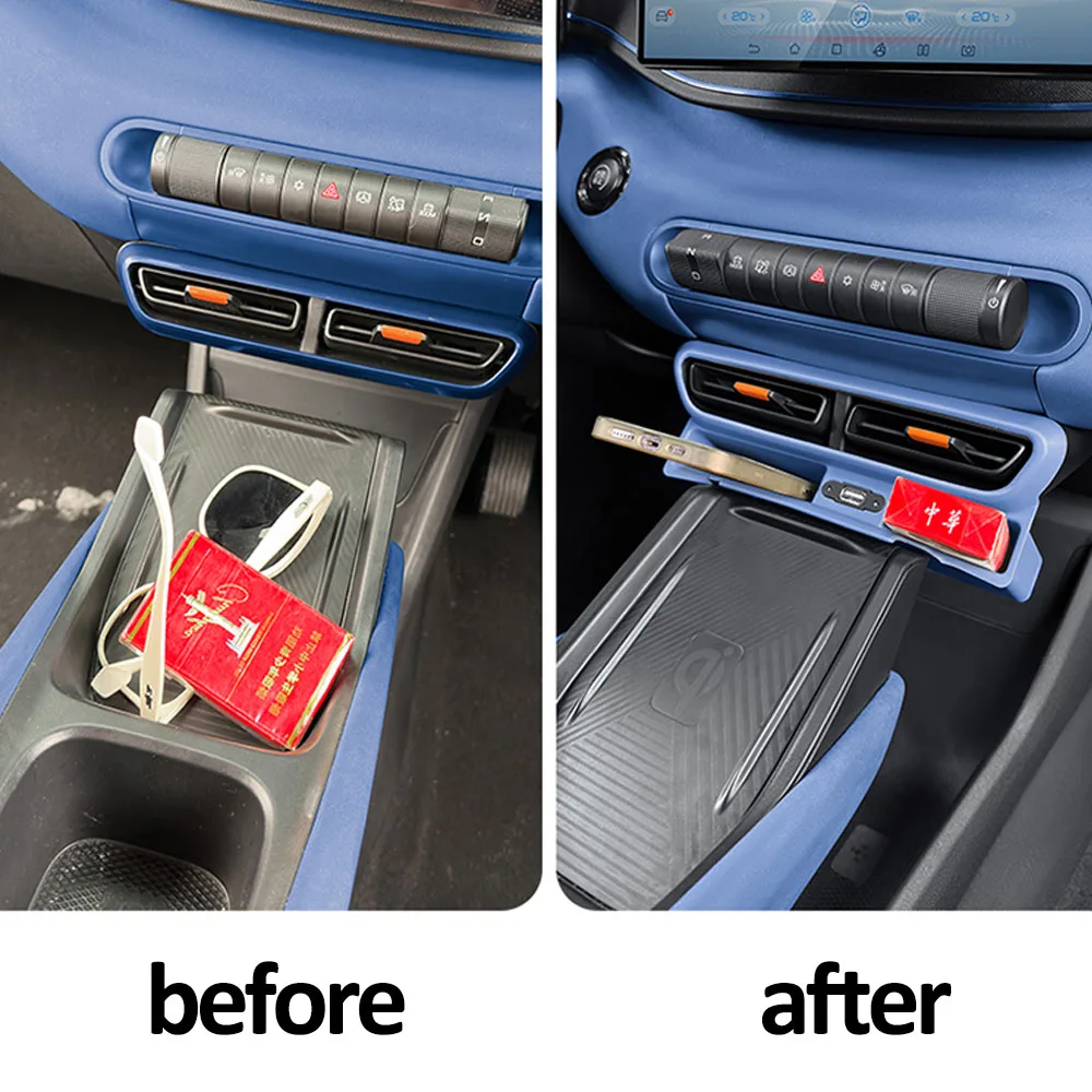 For BYD Seagull Dolphin Mini Surf Original Car Color Center Console Air Outlet Storage Box With USB Interface Interior Supplies