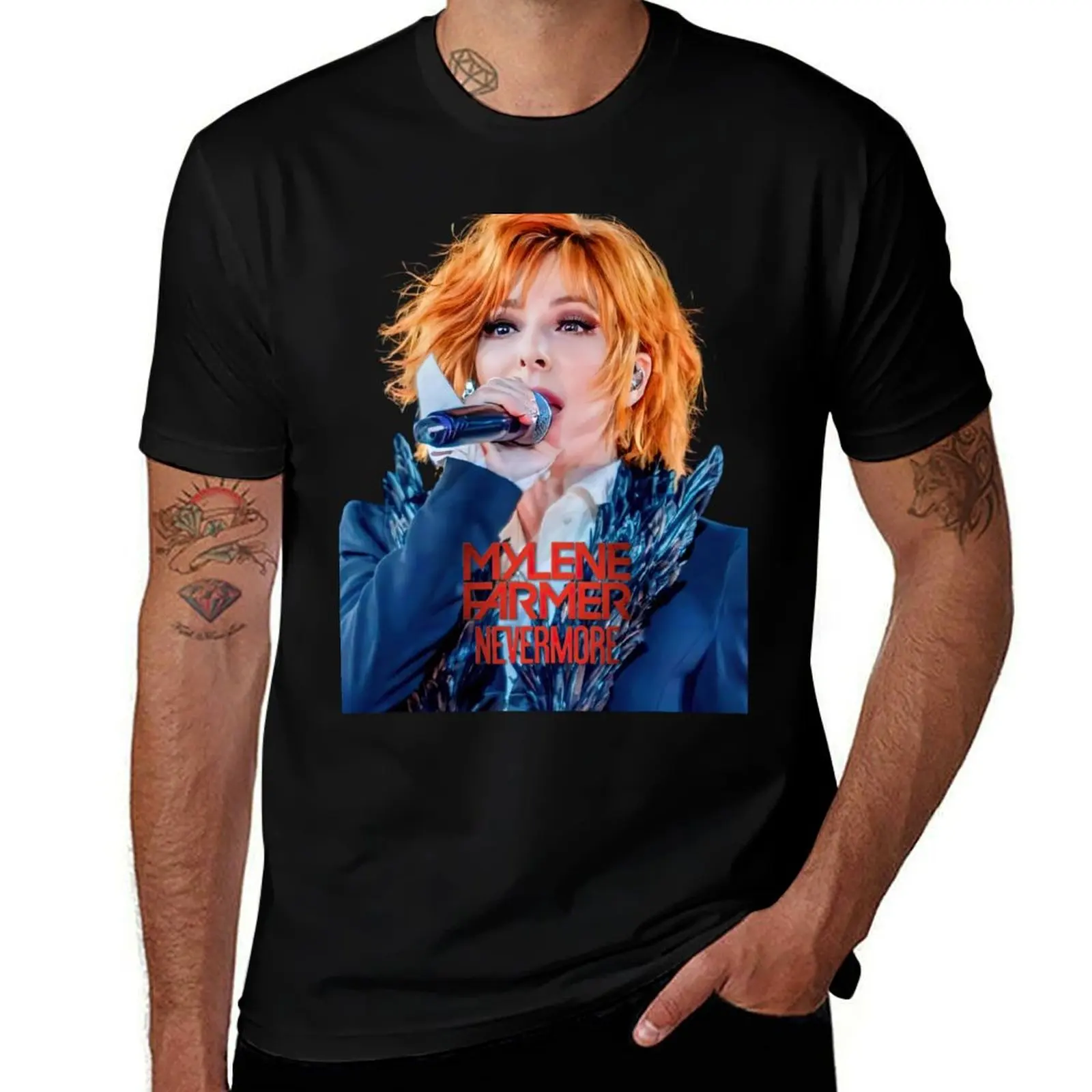 

Nevermore_Tour-Paris-_2024_Mylene_Farmer футболка аниме футболки для мужчин забавные футболки мужская футболка мужская простая футболка