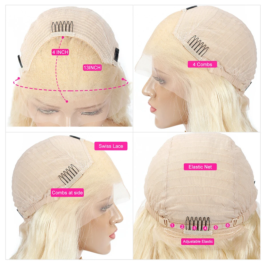 Parrucca bionda anteriore del merletto dell'onda del corpo di Ulrica colorata 613 13x4 parrucca bionda frontale del merletto dei capelli umani per le donne 180% parrucca brasiliana in vendita