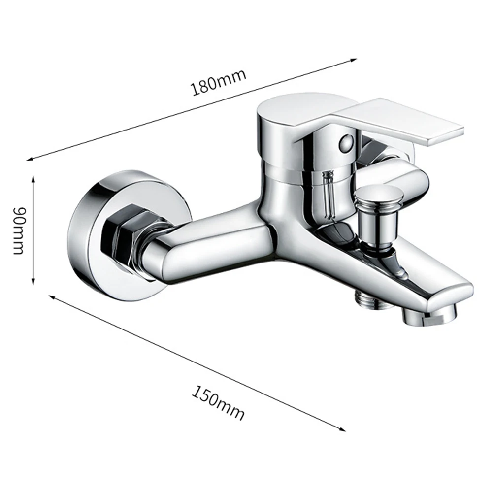 Zinc Alloy Basin Faucets Chrome Wall Mounted Hot Cold Water Dual Spout Mixer Tap For Bathroom Splitter Bath Shower Basin