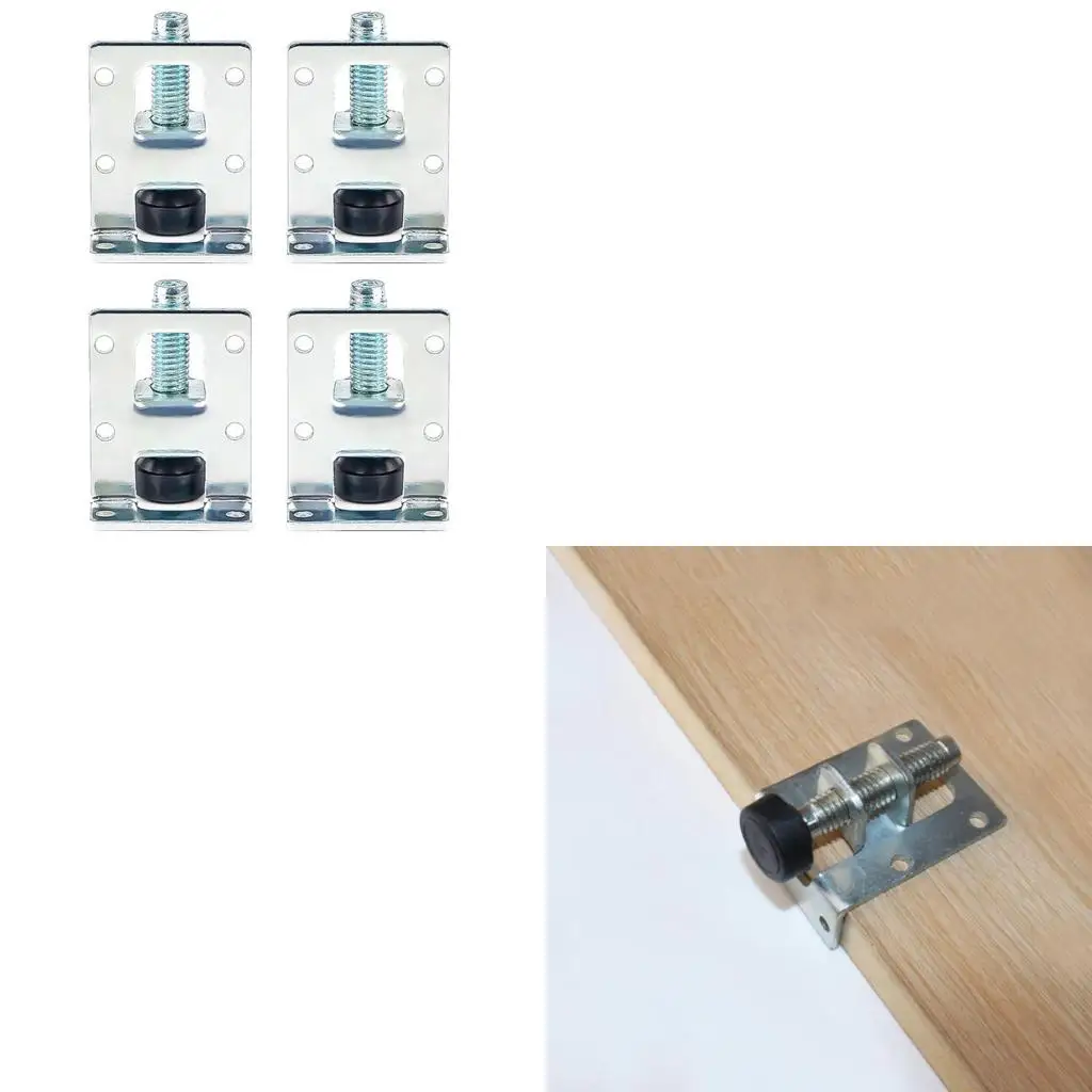  4x Adjustable Furniture Leveler Legs Cold Rolled Steel Leveling Feet Heavy Duty