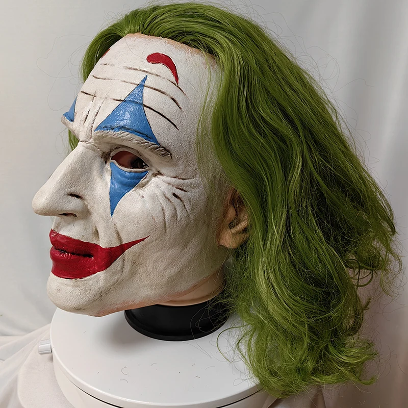 Die dunkle Ritter Joker Cosplay Maske Latex Soft Movie Party Clown Halloween Maske mit Perücken Kostüme Requisiten Erwachsenen eine Größe