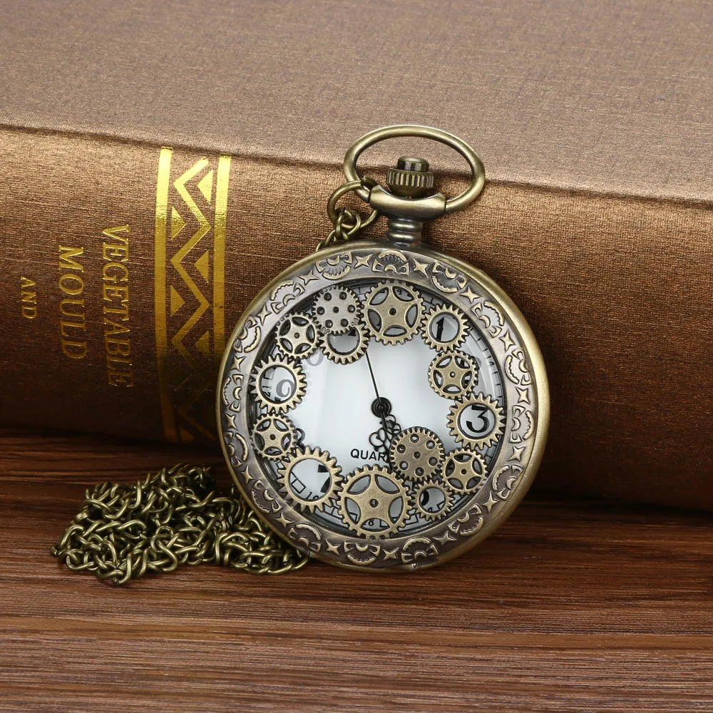 ساعة جيب معدنية نحاسية عتيقة مع نمط سيارة نموذج ساعة جيب سيارة عتيقة للرجال إكسسوارات ساعة الجيب على الطراز القديم