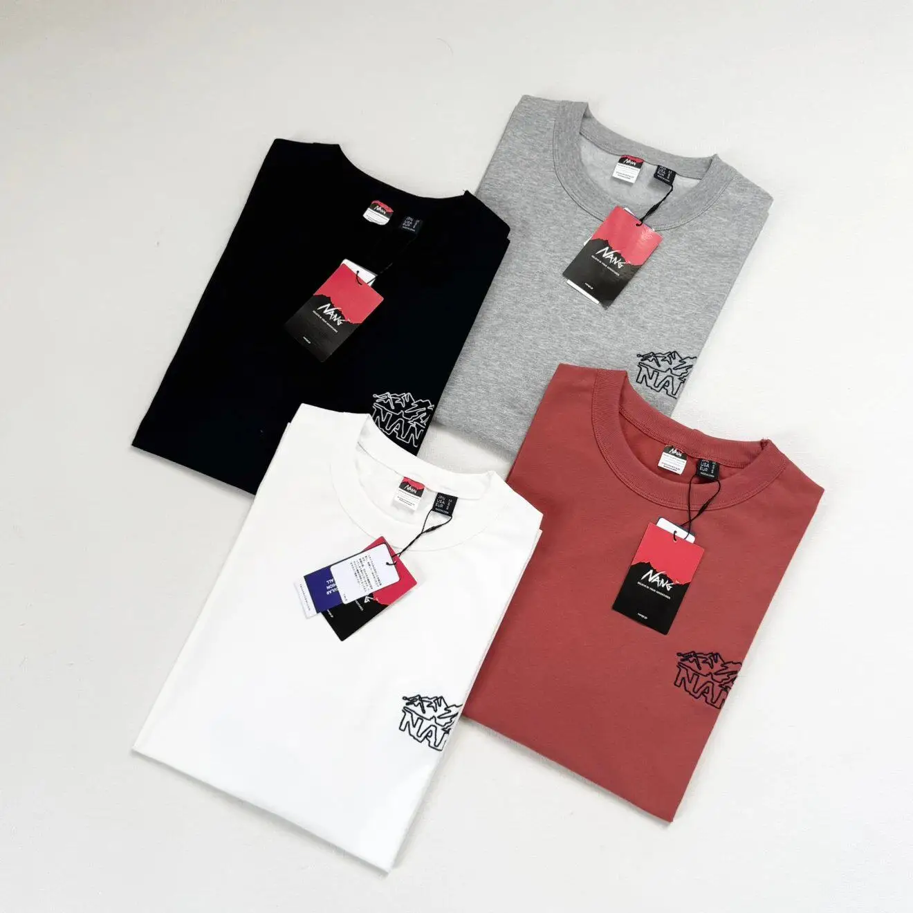 

NANG@ Line Mountain Embroidery Logo T-shirt Outdoor Hiking Eco Blend Short Sleeve Tee