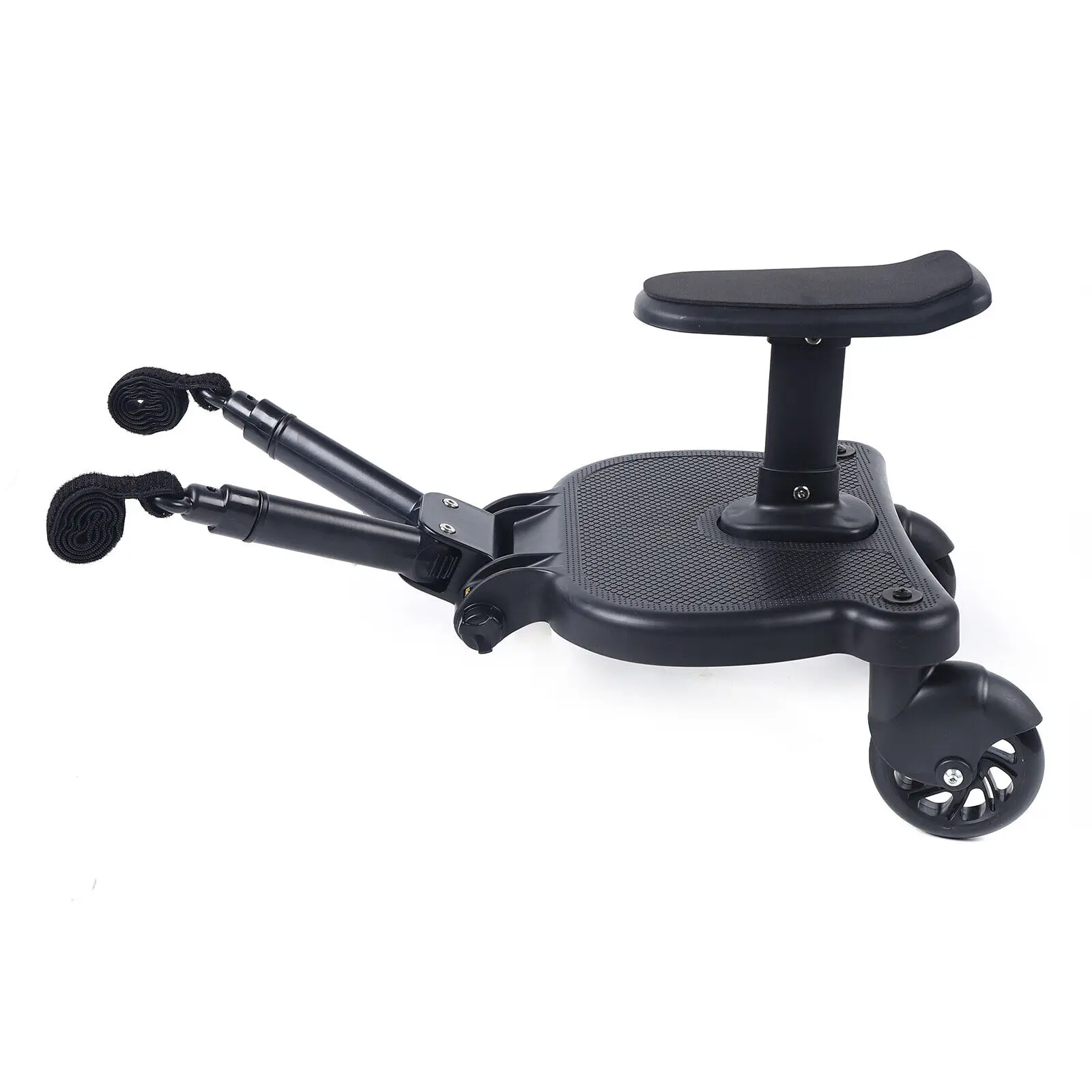 Pram Pedal Adapter w/ Detachable Seat, Comfort Wheeled Board Stroller Ride Board w/ Wheels  Stroller Board