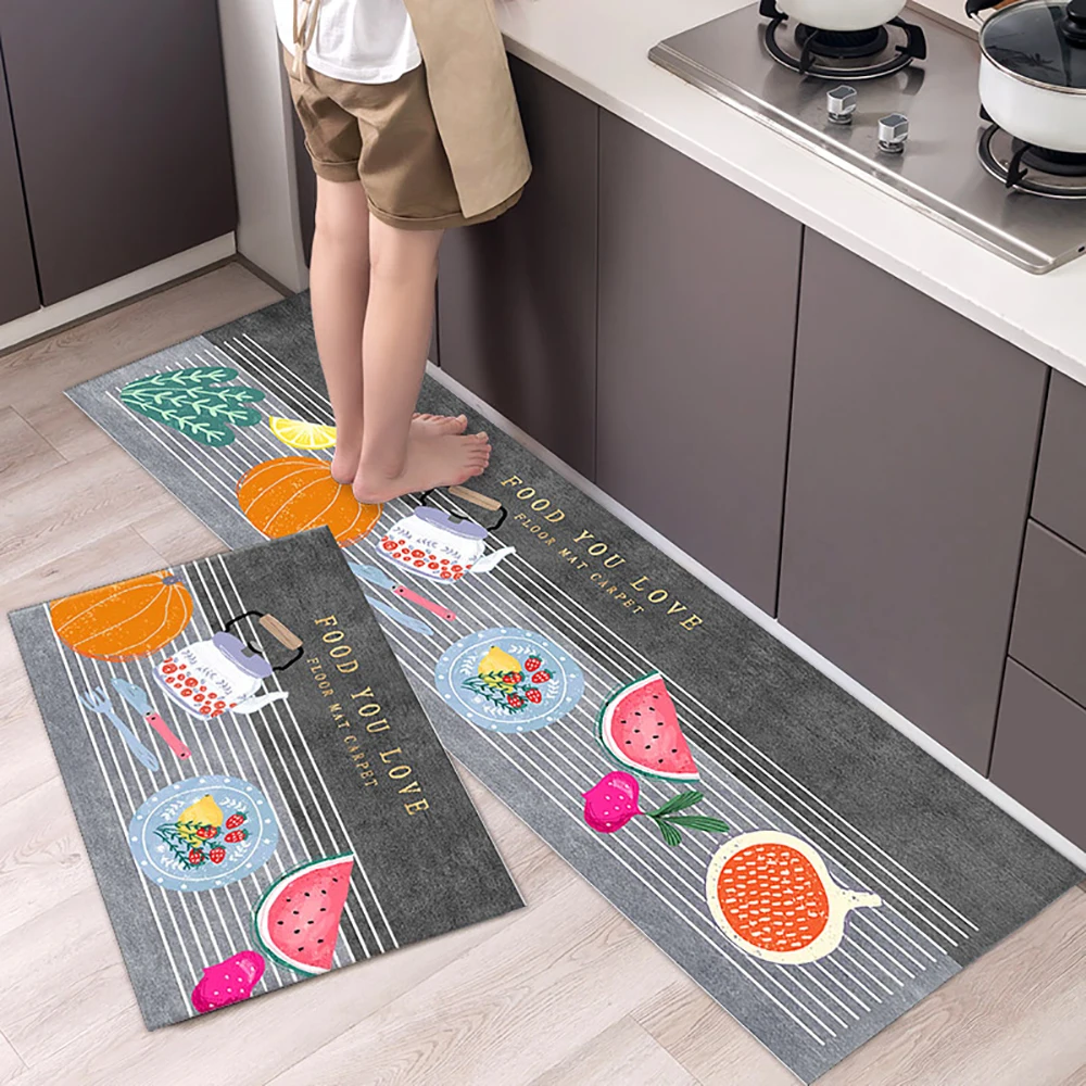 NONE Rutschfeste Küchenmatte, lange Teppiche, Kristall-Samt-Teppich für Wohnzimmer, saugfähige Fußmatten, Schlafzimmer-Fußmatte, Alfombra, kleine Teppiche 5