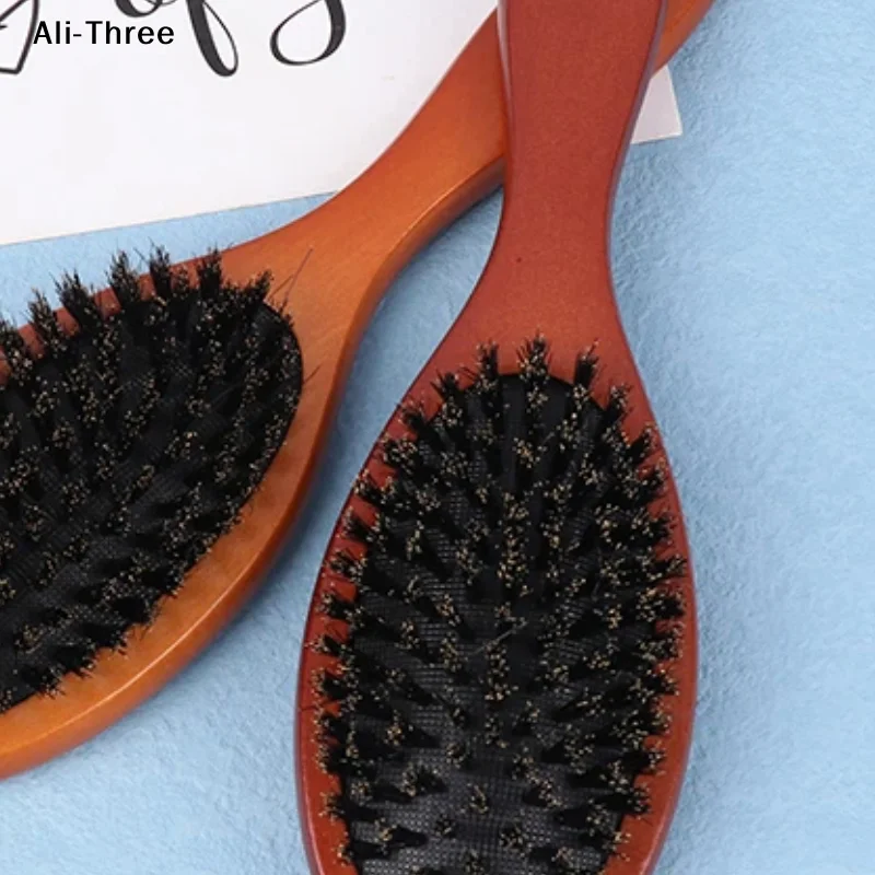 

Щетка для волос из щетины кабана, женские расчески для волос, деревянная расческа, распутывающая щетка-выпрямитель, расческа для волос, парикмахерские аксессуары