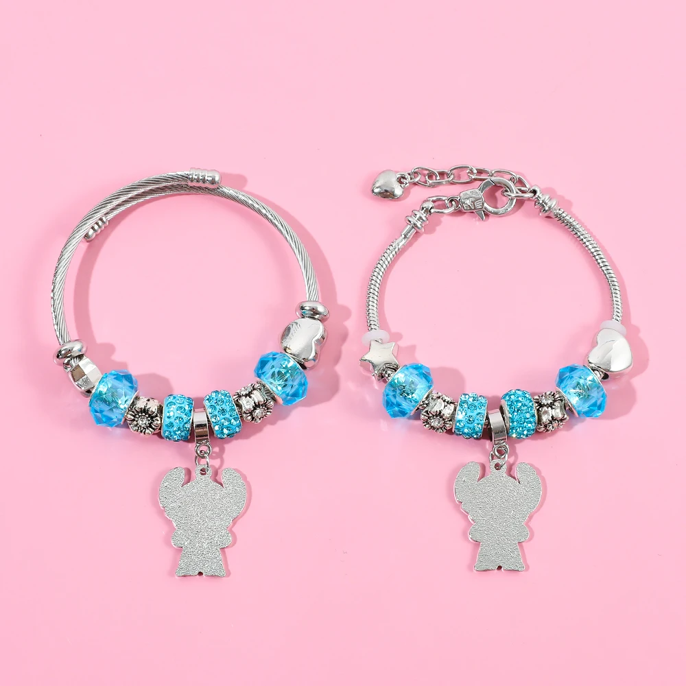 ديزني لطيف الكرتون غرزة حجر الراين قلادة الخرزة سوار y2k المتناثرة الأزياء سحر المجوهرات هدية #4