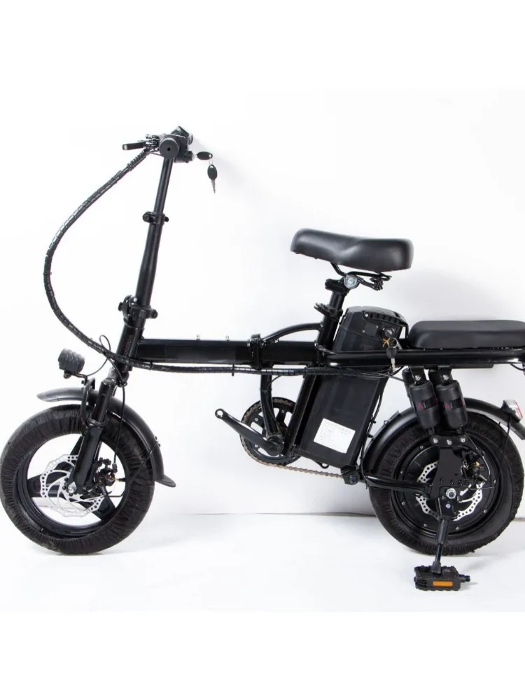 folding electric vehicle double driver battery car two-wheeled mini electric bicycle