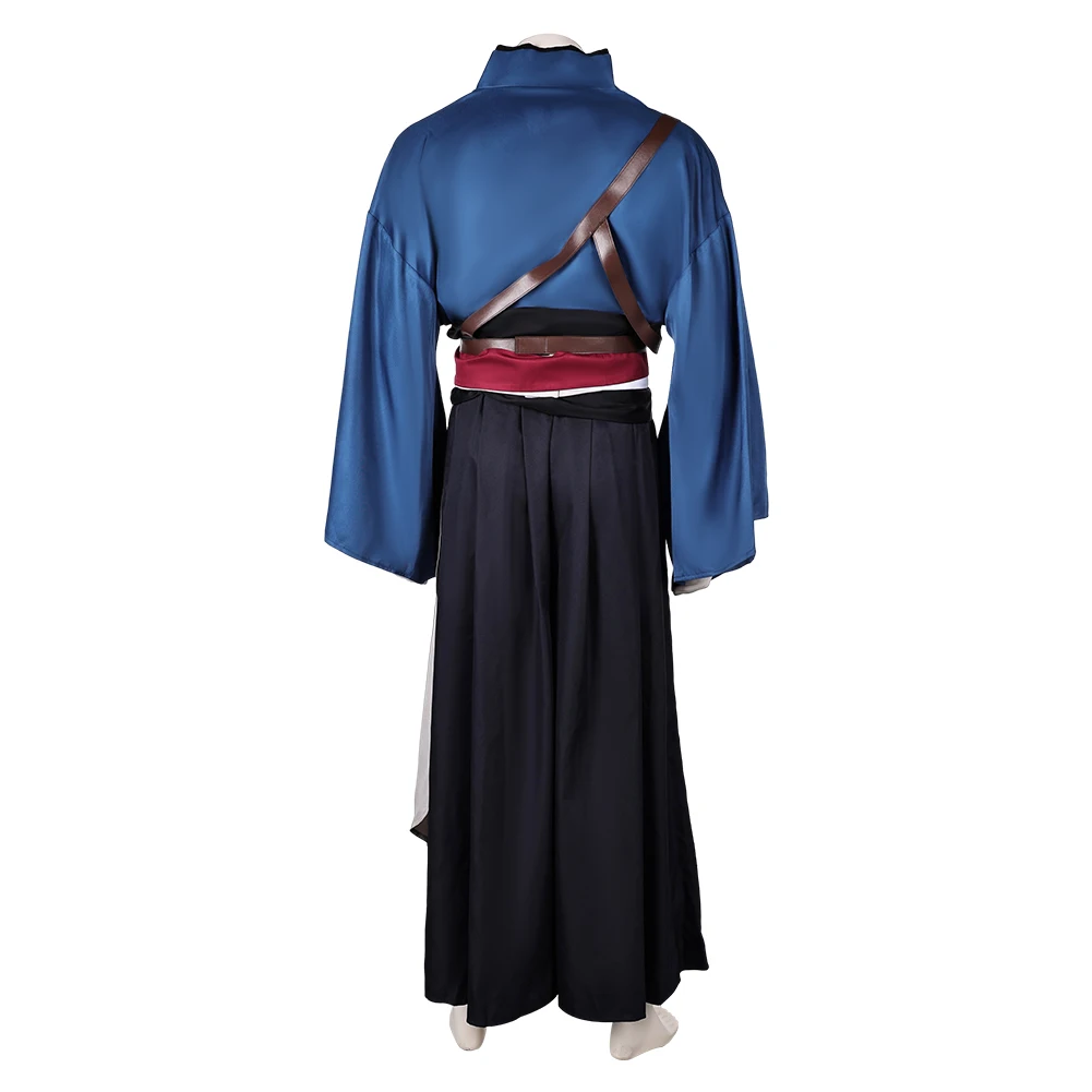 Fantasy Kimono Ronin Cosplay Ninja Costume Fantasia Clothes Belt Adult Men Outfits Halloween Carnival Party Role Play Suit