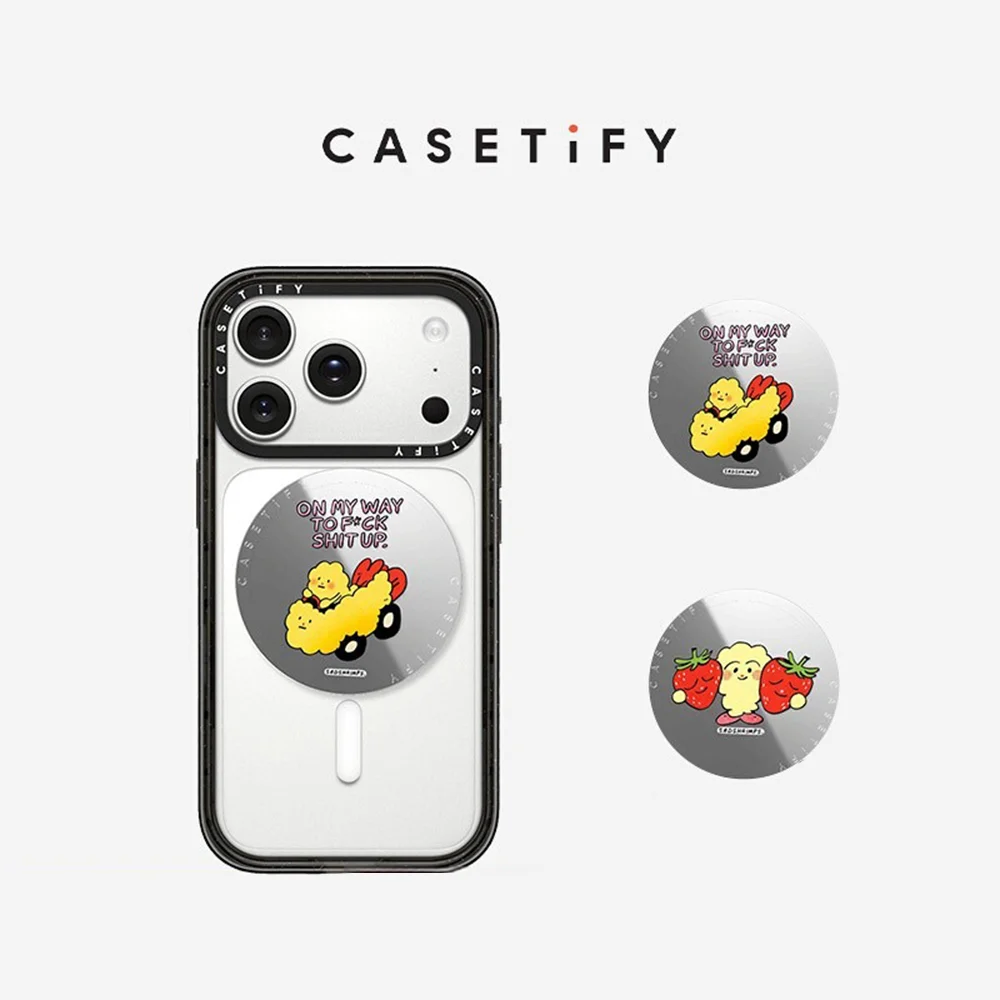 

CASETiFY Sadshrimps Series | Let's Go Now / Strawberry & Stars Mirror Magnetic Stand, Universal for MagSafe